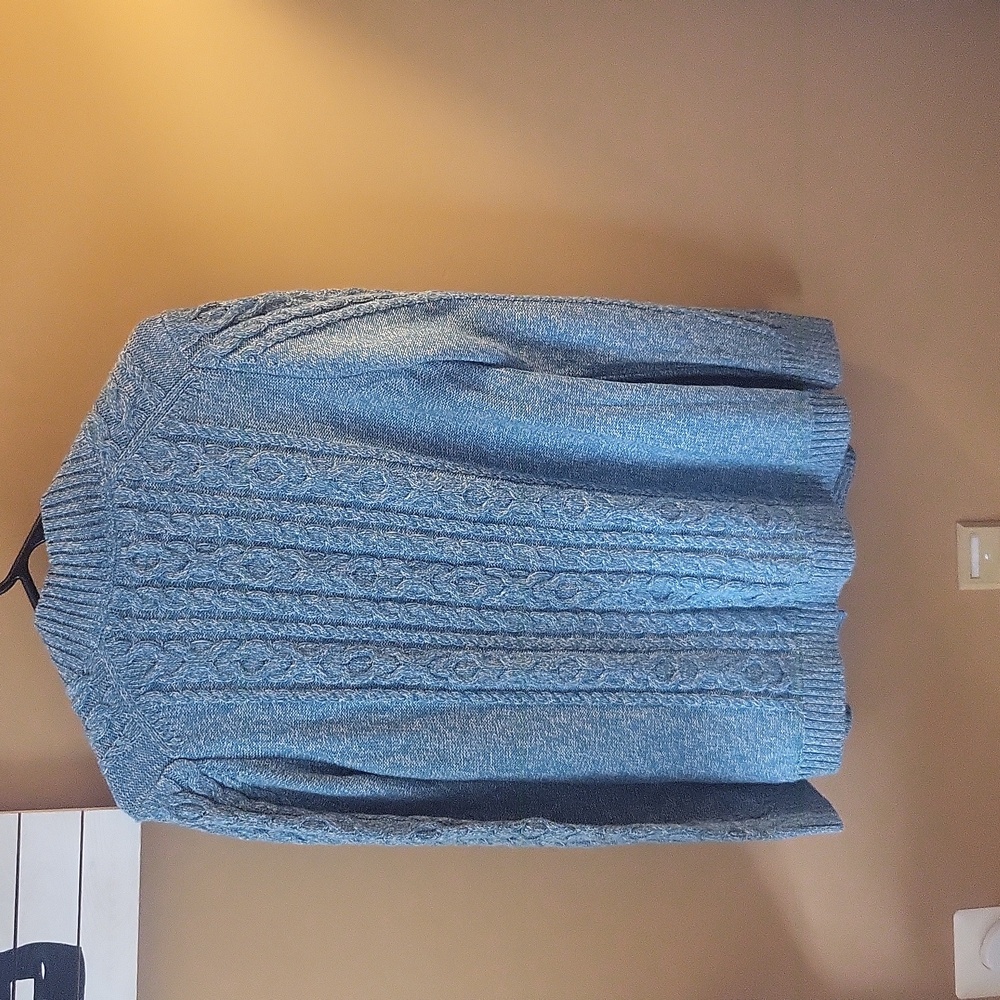 L.L. Bean women's blue Heather long sleeve open front cardigan size large - Picture 5 of 7